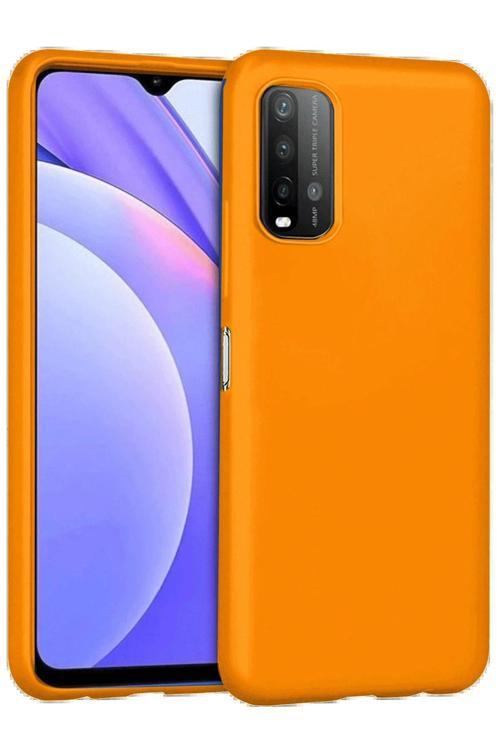 Xiaomi Redmi 9T Kılıf Nano içi Kadife Silikon - Turuncu