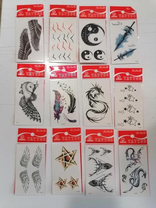 12 Adet Birden Minimal Yapıştırma Dövme Model 14