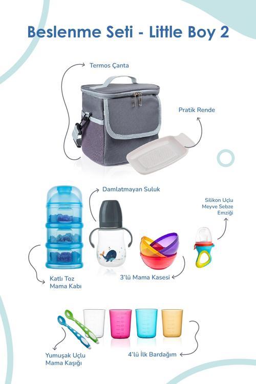 Bebek Hediye Beslenme Seti Little Boy 8 Parça