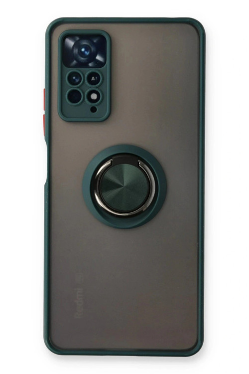 Xiaomi Redmi Note 11 Pro Kılıf Montreal Yüzüklü Silikon Kapak - Yeşil