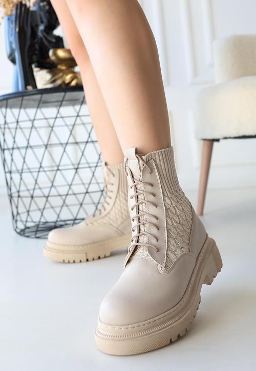 Bej Cilt Bağcıklı Bot