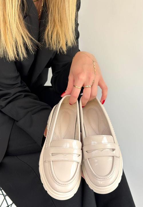 Bej Rugan Oxford Ayakkabı