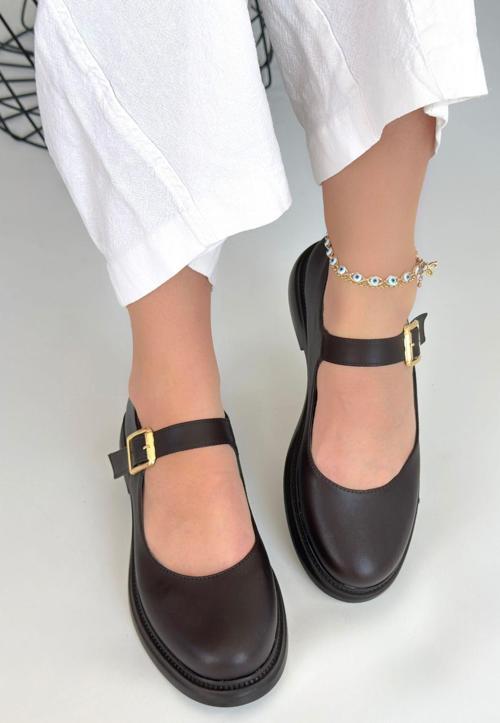 Kahverengi Cilt Oxford Ayakkabı