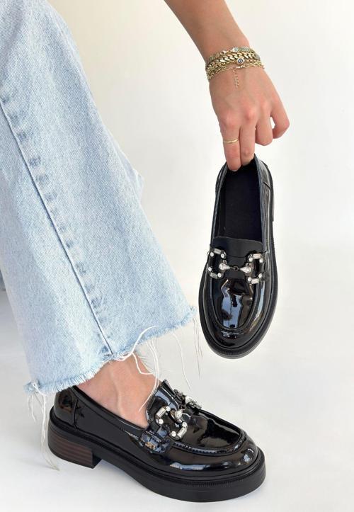 Siyah Rugan Oxford Ayakkabı