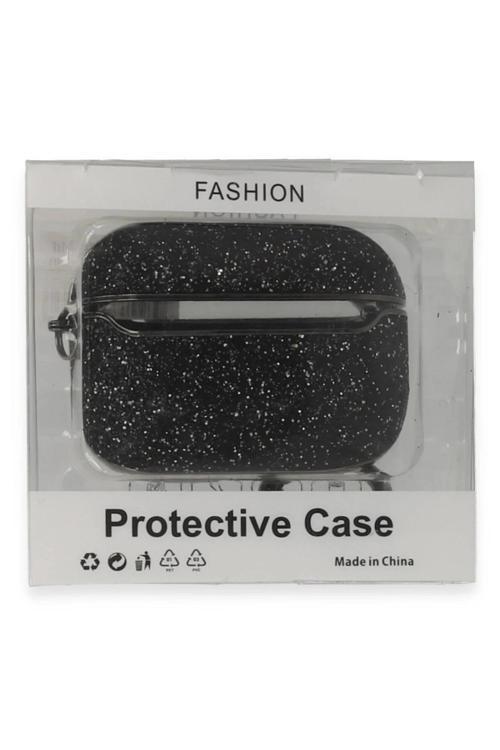 Airpods Pro (1.nesil) Spell Simli Kılıf - Siyah-(5796)