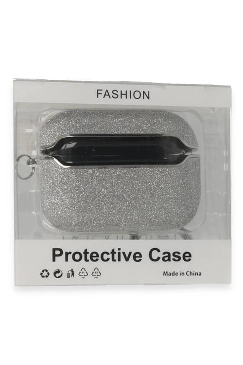 Airpods Pro (1.nesil) Spell Simli Kılıf - Gümüş-(5796)