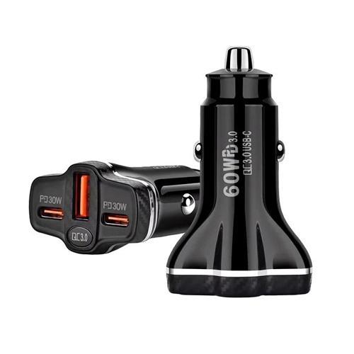ALLY PD62 2xType-C + USB 78W Araç Çakmaklık Hızlı Şarj Aleti Araç Şarjı-(5775)