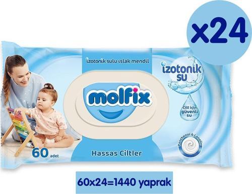İzotonik Sulu Islak Mendil Hassas Ciltler - 24'lü 1440 Yaprak