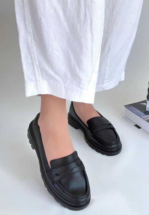 Siyah Cilt Oxford Ayakkabı