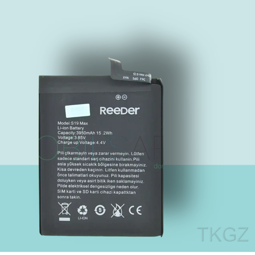 - REEDER S19 MAX Batarya Pil Orijinal Sıfır