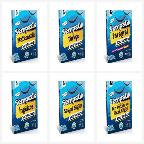 Ünlüler Karması 6. Sınıf Tüm Dersler Sempatik Soru Bankası Seti 6 Kitap