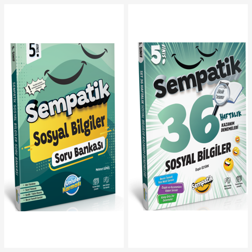 Ünlüler Karması 5. Sınıf Sosyal Bilgiler Soru Bankası ve Haftalık Deneme Seti 2 Kitap