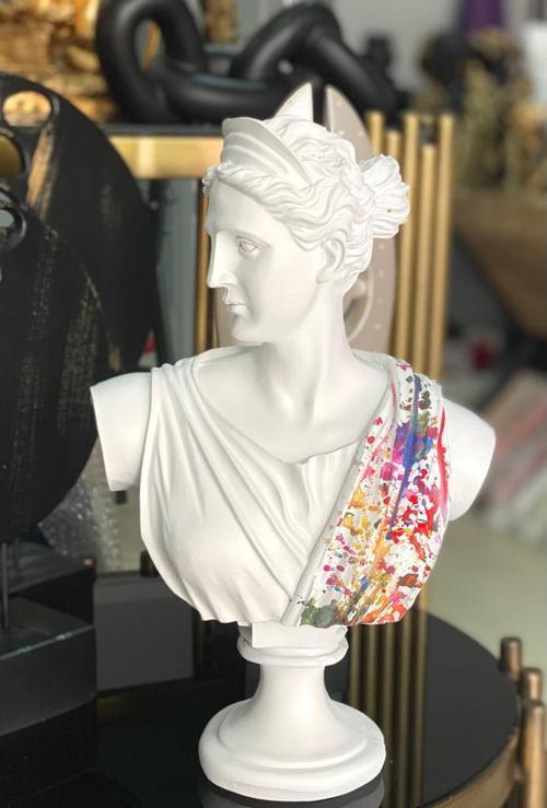 Diana Büst Büyük Boy Heykel Renkli Soyut