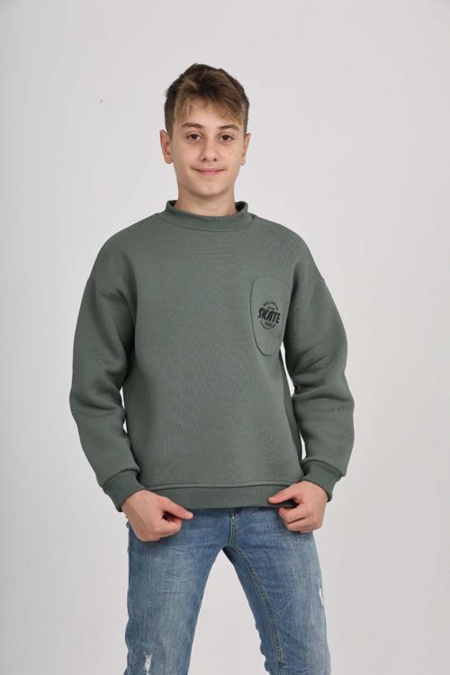 Toontoy Erkek Çocuk Cep Skate Baskılı Sweatshirt