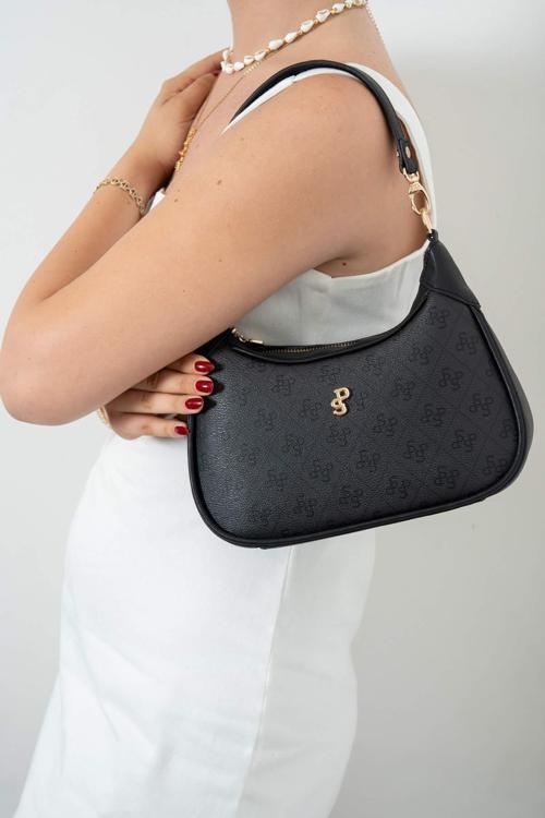 Kadın Omuz Çantası 1180-47333 SILVER POLO BAYAN ÇANTASI M178 SİYAH-MAT SİYAH