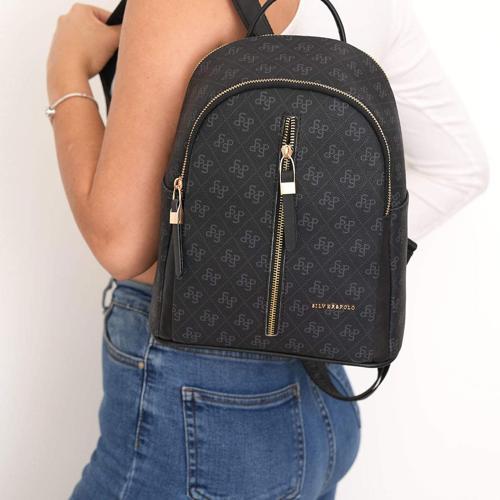 Kadın  901-45417 SILVER POLO SIRT ÇANTASI M178 SİYAH-MAT SİYAH