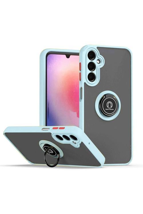 Samsung Galaxy A05S Kılıf Montreal Yüzüklü Silikon Kapak - Buz Mavi