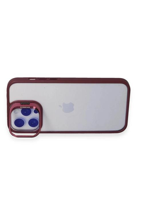 iPhone 15 Pro Kılıf Roblox Lens Standlı Kapak - Bordo