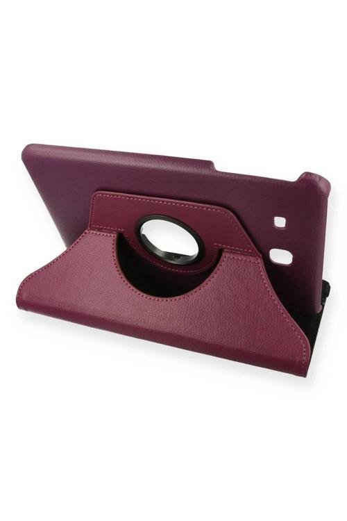 Samsung Galaxy T560 Tab E 9.7 Kılıf 360 Tablet Deri Kılıf - Mürdüm