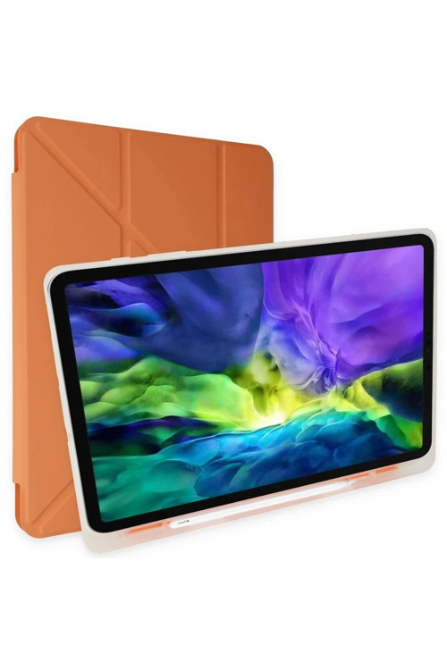 Samsung Galaxy X200 Tab A8 10.5 Kılıf Kalemlikli Mars Tablet Kılıfı - Turuncu