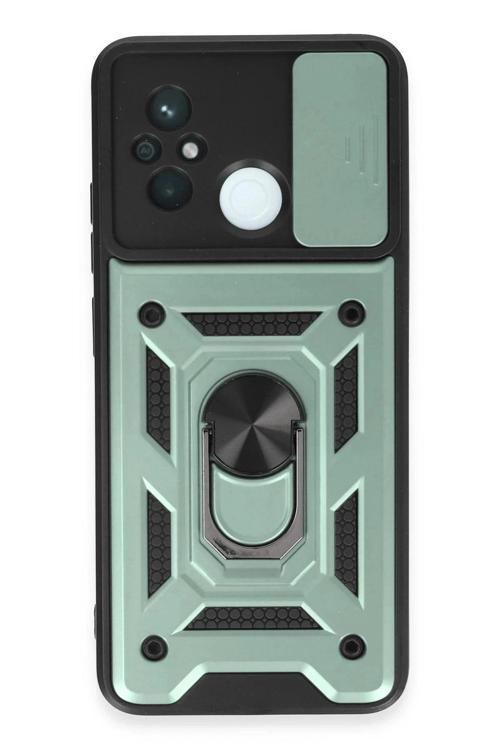 Xiaomi Redmi 12C Kılıf Pars Lens Yüzüklü Silikon - Yeşil