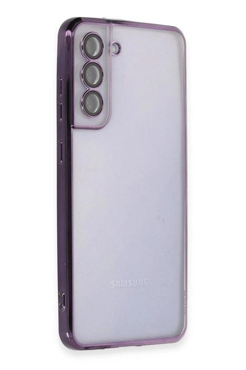 Samsung Galaxy S21 FE Kılıf Lensli Silikon - Mor
