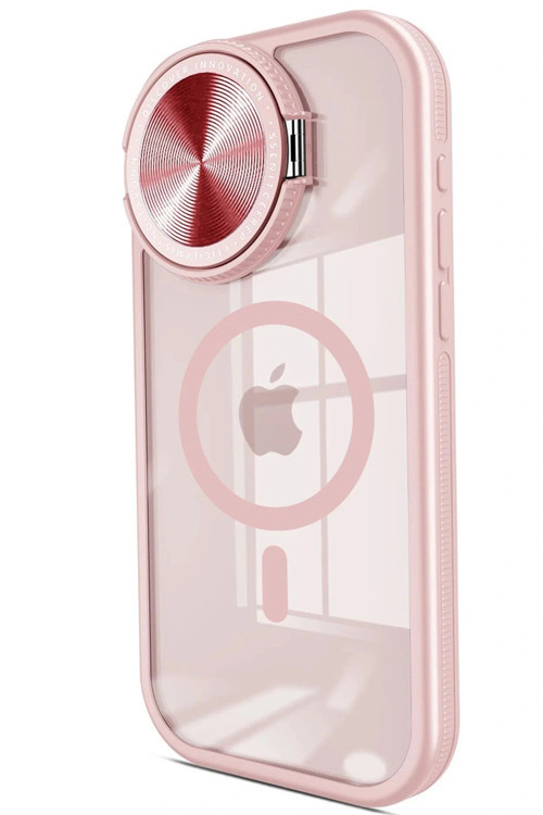 iPhone 11 Kılıf Teleskop Lens Magsafe Silikon Kapak - Pembe