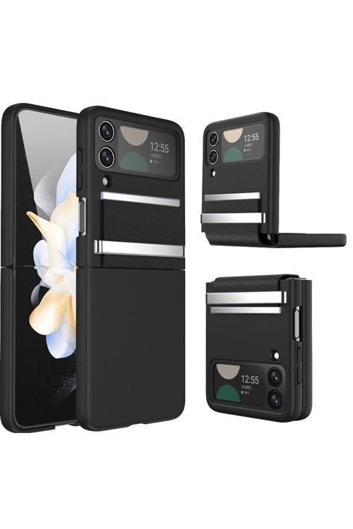 Samsung Galaxy Z Flip 4 Kılıf Belt Flip Kapak - Siyah