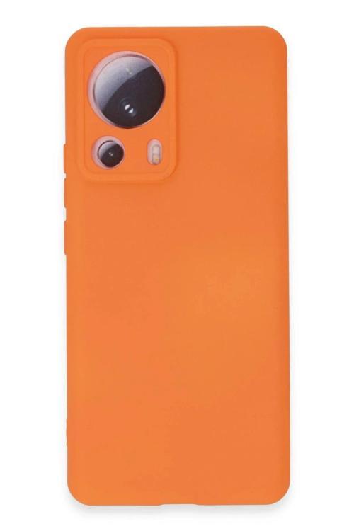 Xiaomi Mi 13 Lite Kılıf Nano içi Kadife Silikon - Turuncu