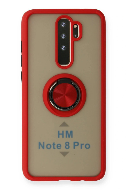 Xiaomi Redmi Note 8 Pro Kılıf Montreal Yüzüklü Silikon Kapak - Kırmızı