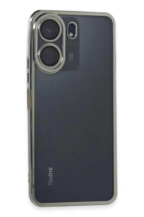 Xiaomi Redmi 13C Kılıf Lensli Silikon - Gümüş