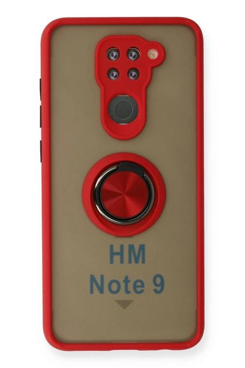 Xiaomi Redmi Note 9 Kılıf Montreal Yüzüklü Silikon Kapak - Kırmızı