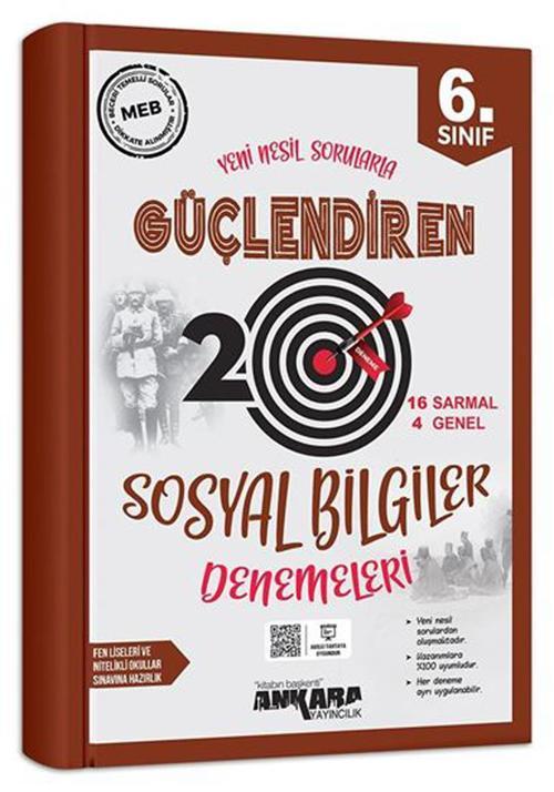 Ankara Yayınları 6. Sınıf Sosyal Bilgiler Güçlendiren 12 Li Deneme 2021-2022