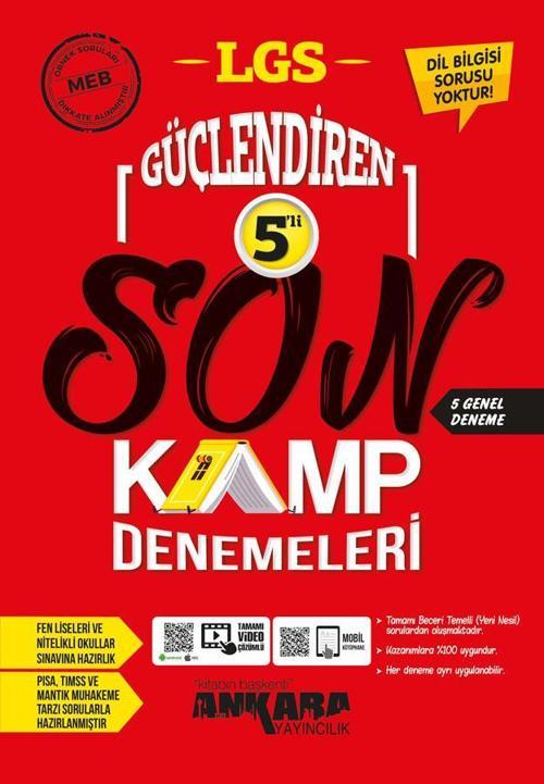 Ankara Yayınları 8. Sınıf Lgs 5'Li Son Kamp Denemeleri ( Dilbilgisi Yok ) 2021