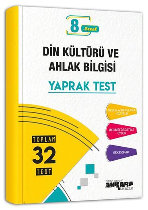 Ankara Yayınları 8. Sınıf Lgs Din Kültürü Ve Ahlak Bilgisi Yaprak Test 
