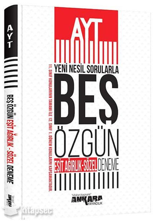 Ankara Yayınları Ayt Eşit Ağırlık Sözel Dekatlon 5'Li Özgün Deneme 2021-2022
