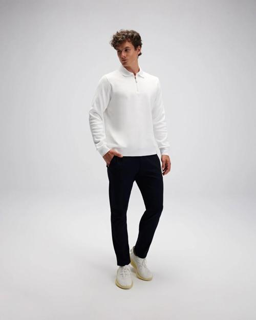 EM602-BG Erkek Bej Yarım Fermuarlı Polo Sweat