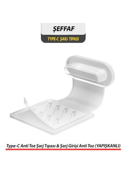 Type-C Anti Toz Şarj Tıpası - Şarj Girişi Anti Toz Önleyici (Yapışkanlı)