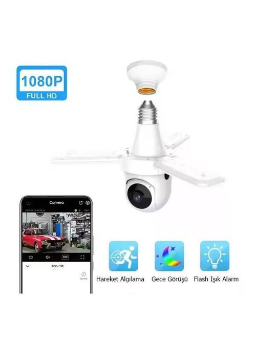 Ev İçi Akıllı Duy Girişli CCTV Güvenlik Kamera ve Led Ampul Ses Özellikli