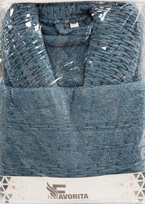 La Favorita Uzun Kişisel Bornoz ve Havlu-K.Mavi (XXL Beden)