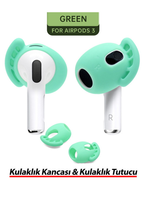 Kulak İçi Kulaklık 3 Kulaklık Kancası Kulaklık Tutucu Su Yeşil