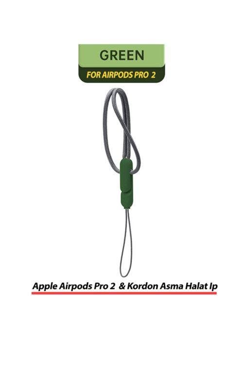 Apple Airpods Pro 2 Kordon Asma Halat Ip - Yeşil Uyumlu