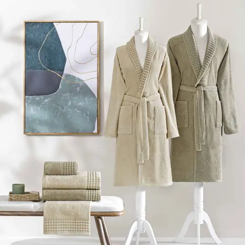 Chain Pure Cotton Pamuk Aile Seti Krem Haki