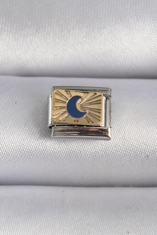 316L Çelik Gümüş Renk Gold Hilal İşlemeli Nomination Charm - Tj-Bc1017