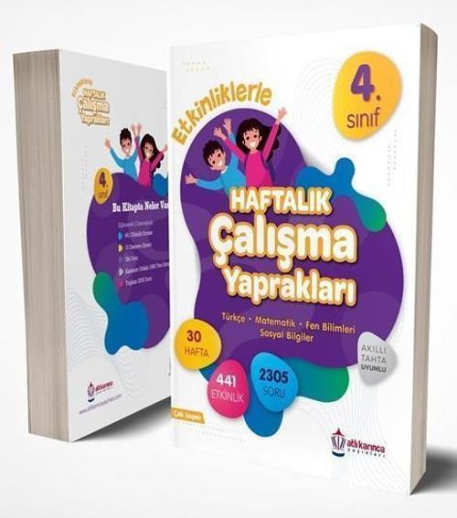 Atlı Karınca Yayınları 4. Sınıf Tüm Dersler Etkinliklerle Haftalık Çalışma Yaprakları