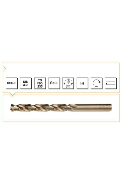 Makina Takım Hss-E Altın Seri İnox Delme Matkap Ucu 3 Mm