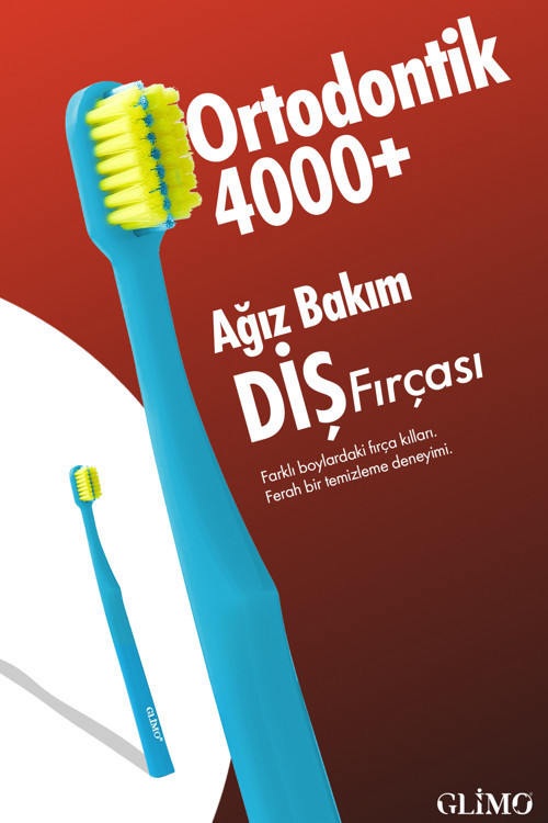 Ortodontik Diş Fırçası 4000 | Fda Onaylı,bpa Içermez,diş Teli Temizliği | 0,12 Mm Fırça Kılı, Mavi