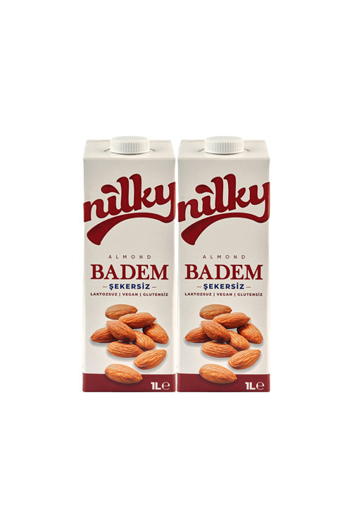 Şekersiz Badem Sütü Glütensiz Bitkisel Bazlı Laktosuz Vegan 2X1 Lt