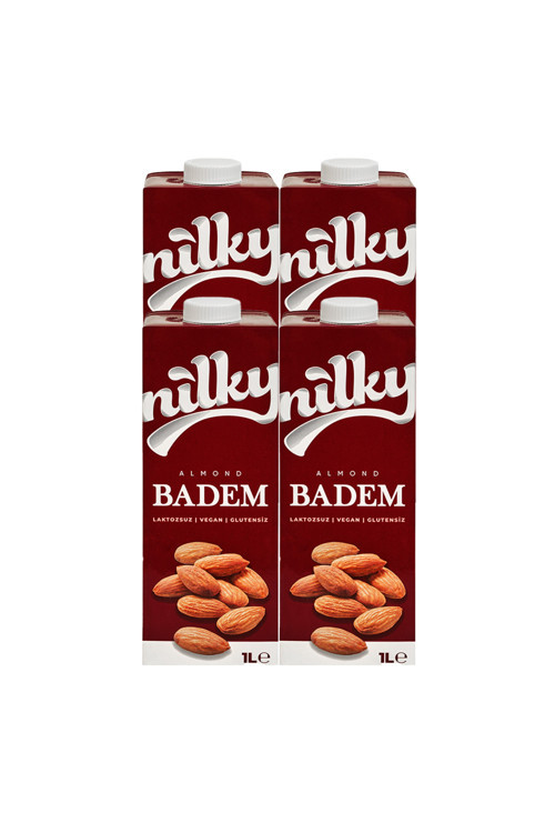 Badem Sütü Glütensiz Bitkisel Bazlı Laktosuz Vegan 4X1 Lt
