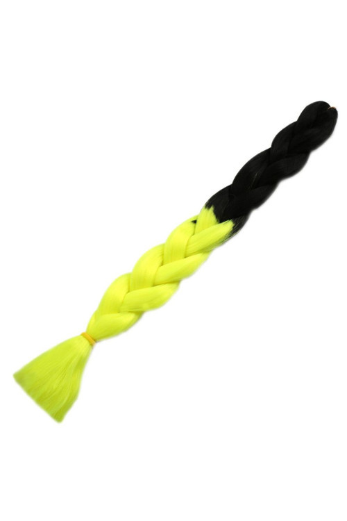 Afrika Örgülük Sentetik Ombreli Saç 100 Gr. / Siyah / Neon Sarı